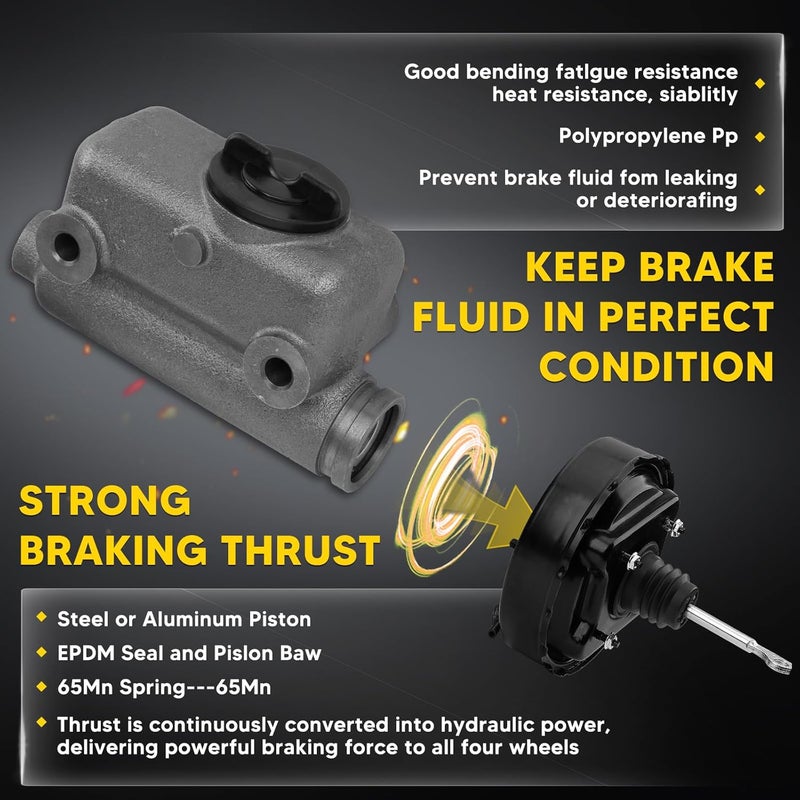 Fexhull 5461320 Brake Master Cylinder with Reservoir and Cap Compatible with Ford Vehicles - F-100 1953 1954 1955 1956 Replaces OE M14019, B3C-2140-A - Image 5